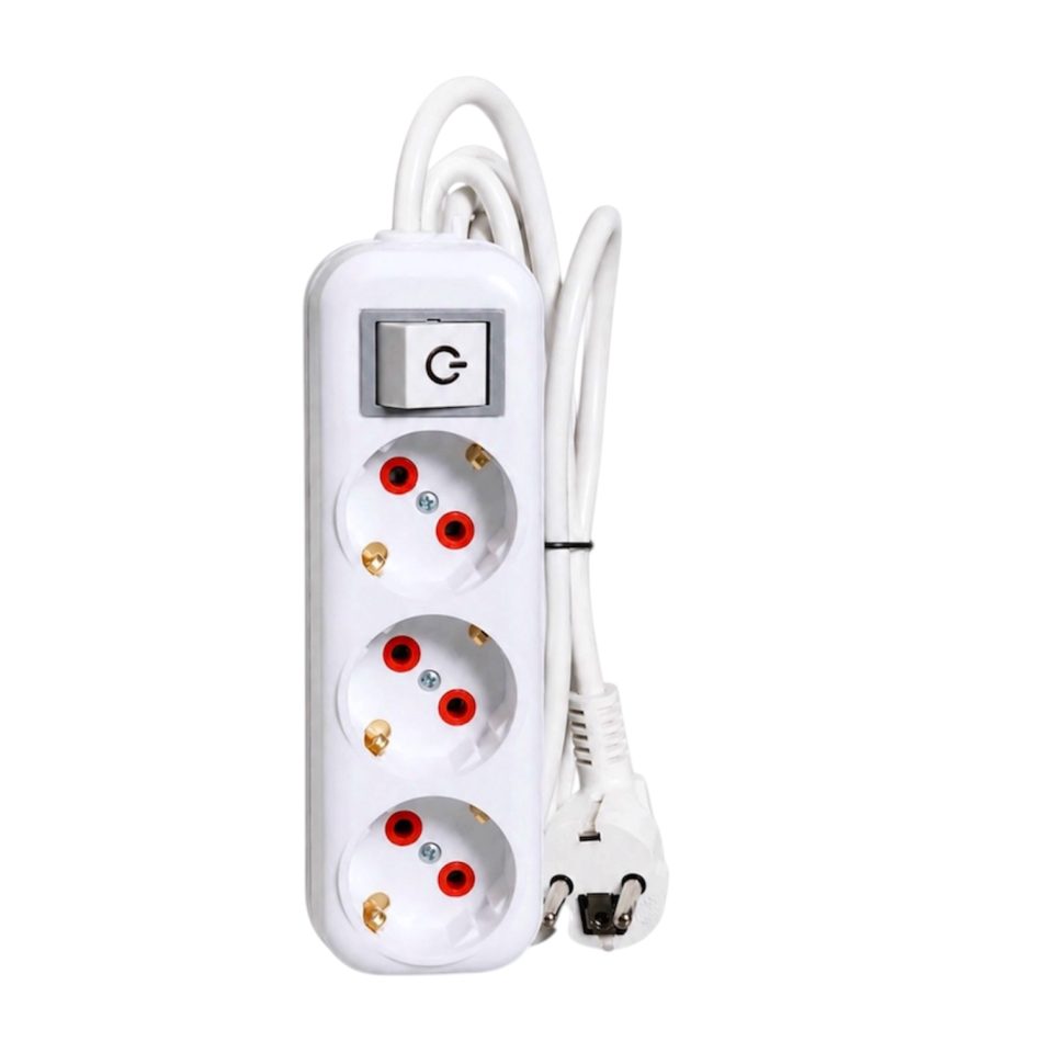 ORTECH 3'LÜ TOPRAKLI 5 METRE GRUP PRİZ (ANAHTARLI)