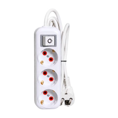 ORTECH 3'LÜ TOPRAKLI 2 METRE GRUP PRİZ (ANAHTARLI)