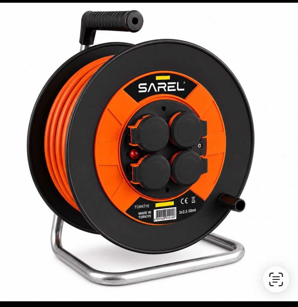 SAREL PROFESYONEL SEYYAR KABLOLU MAKARA 3X1,5 mm2 (40 METRE)